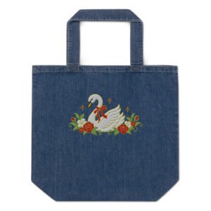 Organic denim tote bag